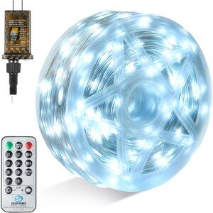 600 LED Christmas Lights Outdoor,197 FT Cool White Christmas Tree  8 Modes Timer